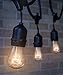 Outdoor String Lights 48 Ft, Commercial Grade Outdoor Light Strand with Hanging Sockets - Weatherproof Strand for Patio Garden Porch Backyard Party Deck Yard, 15 light bulbs included – Black