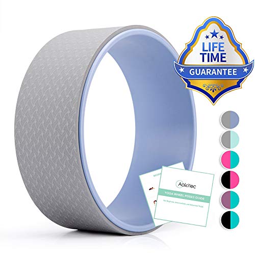 Aokitec Yoga Wheel 13″ Back Roller Wheel Durable Chirp Plexus Dharma Wheel for Yoga Poses & Spine Stretching ABS Yoga Foam Wheel for Back Pain Relief