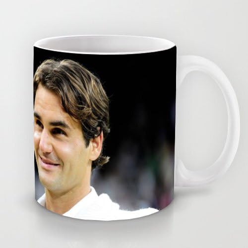 Uique Gift Choice - White 11 oz Classic White Ceramic Mugs Cutom Design with Roger Federer Tennis Player One Handed Backhand Coffee Mugs/Tea Mugs/Drink Cups - Dishwasher and Microwave Safe