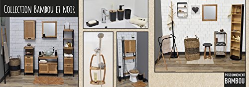 EVIDECO 9900237 Vanity Cabinet, Black,Brown, Bamboo - Thumbnail 7