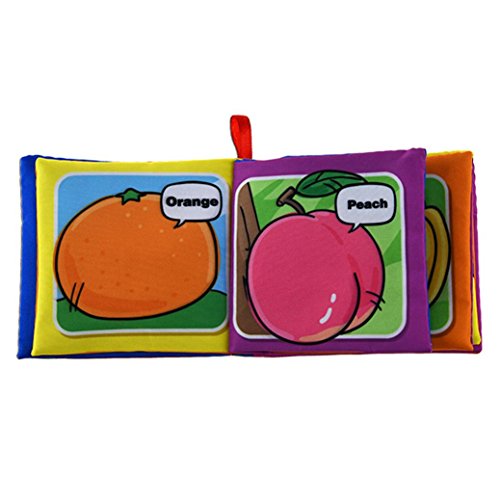 Sunward 2018 Soft Book for Babies Fabric Activity Crinkle Cloth Books,Handmade Educational Toys for Baby (Fruits) - Thumbnail 5