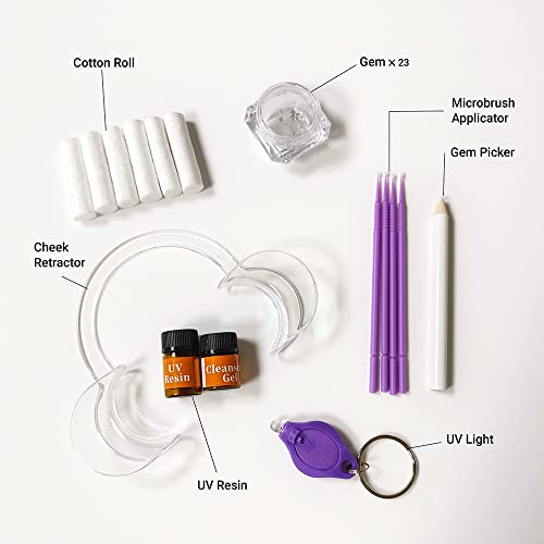 Frolika Tooth Gem Kit with UV Light and Glue DIY Kits 25 Gem Pieces