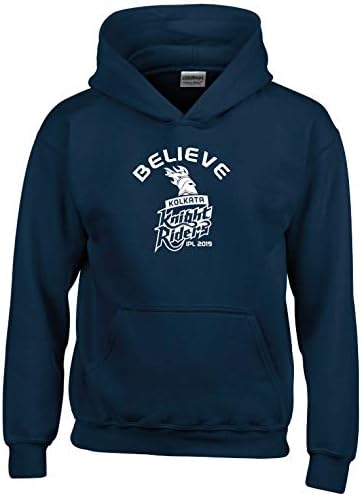 Believe Kolkata Knight Riders IPL 2019 Cricket Hoodie Kids Navy