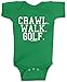 Threadrock Unisex Baby Crawl Walk Golf Infant Bodysuit 6M Kelly Green