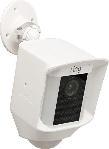 Silicone Skin Case Cover for Ring Spotlight Cam Battery or Solar, Offer Sun Glare UV Weather Protection & Disguise Spot Light Security Camera - White