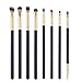 YOSENG Eye Makeup Brushes 8pcs Matte gold Eyeshadow Makeup Brushes Set with Soft Synthetic Hairs & Real Wood Handle for Eyeshadow, Eyebrow, Eyeliner, Blending