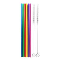 Tegion Reusable Standard Size Silicone Replacement Straight Straws for 16oz, 20 oz, 24 oz,30 oz acrylic tumblers 8 pack