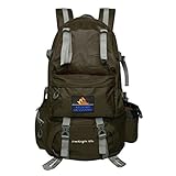 PioneerHiker 50L Hiking Backpack Daypack Water-resistant for Outdoor Camping Travel Sports Army Green