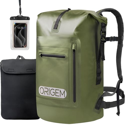 Origem Wasserdichter Rucksack, 35L/55L/85L Rolltop Rucksack Wasserdicht, Dry Bag mit Computereinsatz für Kajak, Angeln, Rafting, Tauchen oder für den