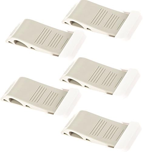 Living Easy Door Stop - 5 Pack - BONUS 5 Holders - Flexible Grey Rubber Door Stopper Easily Wedges Door Gaps up to 1 Inch - Works on All Floor Surfaces