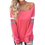 YANG-YI Fashion Womens Long Sleeve Splice Blouse O-Neck Tops T-Shirt
