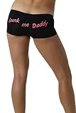 Make Me Laugh Women's Spank Me Daddy Boy Shorts One Size Fits All (Small - XL) Black
