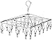 Pro Chef Kitchen Tools Stainless Steel Clothes Drying Rack - Folding Portable Metal Hanger is Collapsible to Save Space to Hang Dry Laundry or Organize Closets Includes 30 Wire Clothespins