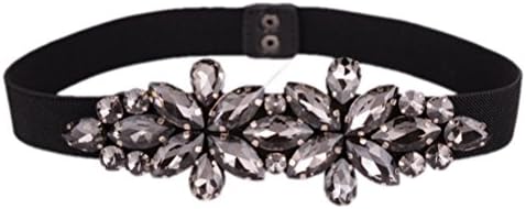 Dorchid Women's Floral Beaded Crystal Stone Belts Interloking Waistband