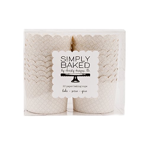 Simply Baked Jumbo Paper Baking Cup, Pearl Medallion, 250 Pack, Disposable & Oven-Safe