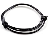 Imixlot® Mens Black Leather Cord Surf Bracelet Anklet Adjustable