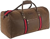 Sac De Voyage à Roulettes Kangol – Marron Aspect Cuir, Poignée Télescopique