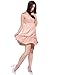Allegra K Lady Chic Bowknot Decor Shoulder Dots Pattern Mini Dress XL Light Pink