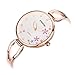 ETEVON Women's Quartz Rose Gold Bracelet Watch with Colorful Flowers and Crystal Water Resistant, Fashion Casual Dress Wrist Watches for Women Ladies