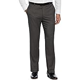 Savane mens Flat Front No Iron Gabardine Dress Pants With Extendable Waistband