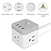 JSVER Power Strip with 3 USB Ports & 3 Outlets, Travel Power Strip with 4.92ft Extension Cord for iPhone X/XS/XR, Dorm Room, Cruise Ship, Office (Grey White)