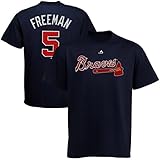Majestic Freddie Freeman Atlanta Braves Navy Youth Jersey Name and Number T-shirt Medium 10-12
