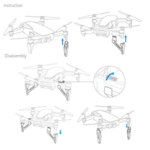 RCGEEK Compatible DJI Mavic Air Landing Gear Feet Leg Extenders Height Extending Kit with Silicon Shockproof Foot Cushion Compatible with DJI Mavic Air Drone, 1 Set (for Mavic Air)
