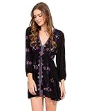 Milumia Women's Boho Embroidered V Neck Vintage Sun Dress