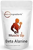 Pure Beta Alanine Powder - (500 Grams), Powerfully Improves Muscle Gains, Enhances Muscle Endurance, Increases Workout Capacity and Reduces Muscle Fatigue. Non-GMO and Gluten Free.