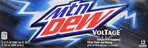 Mountain dew voltage raspberry ginseng citrus soda, 12 …