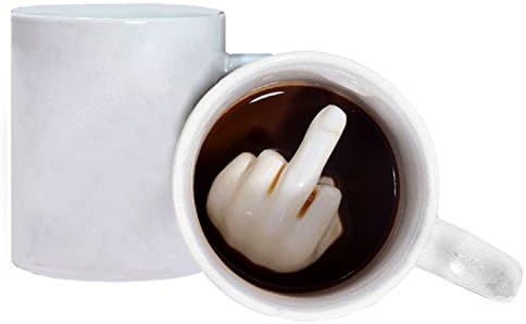 Sattaj Coffee Mug with Middle Finger Creative Mugs for Water Coffee Milk Beer 330ml Ceramic Water Cup Drinkware