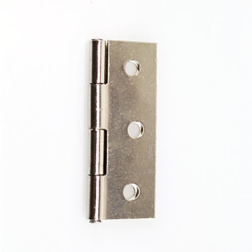 DYWISHKEY 2 inch Folding Butt Hinges Silver Tone Home Furniture Hardware Door Hinge, 20Pcs