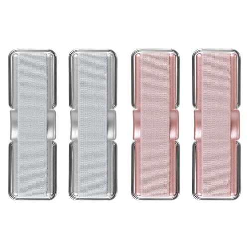 Phone Strap, CISID 4 Pcs Phone Finger Holder Back of Phone Grip with Stand Suitable for iPhone Samsung and Most Smartphones(Grey Grey Pink Pink 4PCS)