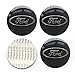 MonboAuto 4PCS Auto Car Sticker Wheel Center Hub Cap Logo Aluminium fit for Ford (Black, 56MM/2.22'')