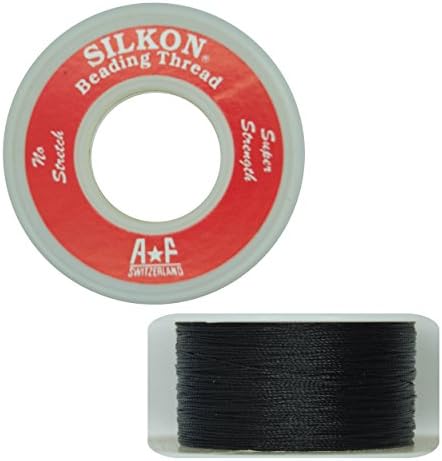 Silkon Bead Stringing Cord Size #0 Onyx Black - 20 Yard Spool. Made in Switzerland