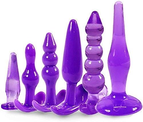 Lovely Beginners Beads anales Trainer Toy for Men and Women, 6pcs in Purple