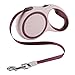 SlowTon Retractable Dog Leash, 16ft Walking Jogging Training Leash with Polyester Tape for Small Medium Dog up to 50lbs, with Hand Grip and One Button Brake & Lock (Pink)