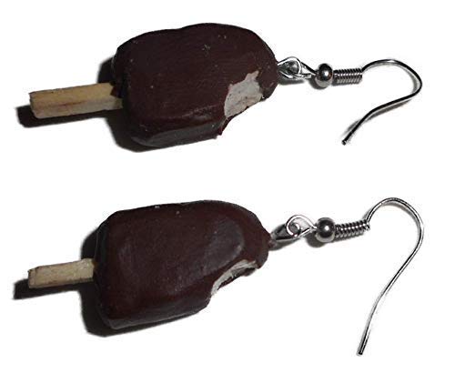 Chocolate Ice Cream Bar Funny Fake Food Earrings