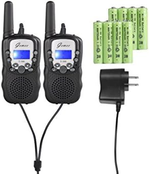 Kids Walkie-Talkies - GEMEE UHF462-467MHz 22 Channel FRS/GMRS 2-Way Raidos Walkie Talkies with Rechargable Batterry and Charger 1 Pair- 2 Pcs ( Black )