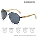 VeBrellen Men's Sunglasses Bamboo Wood Arms Classic Mirrored Sunglasses For Men & Women (Black Frame With Gray Lens, 60)