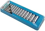 US PRO 13 Piece 1/4 in Deep Socket Set 4-14 mm view 3
