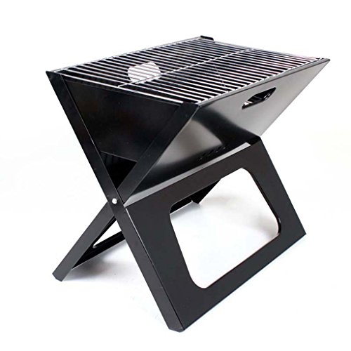 PINGUINO Charcoal BBQ Grill Folding Notebook Grill, Stainless Steel Folding BBQ Barbecue Portable Camping Outdoor Party Grill Garden Picnic