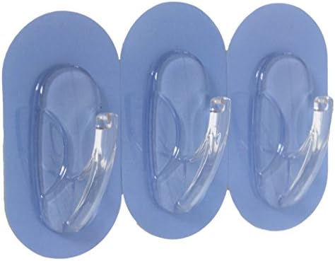 Large Hanger for Clothes, Coat, Towel, Purse, Backpack - Advanced Adhesive Formula, 100% Adhere on Tile, Granite, Concrete Wall, Wood Panel... Removable, No Drilling, No Residue, SET OF 3(Light Blue)