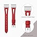 bayite Leather Bands Compatible with Fitbit Charge 2, Replacement Genuine Wristband Straps Women Men, Red Small