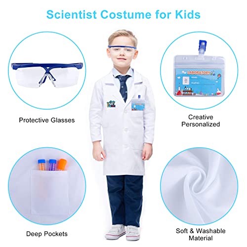 INNOCHEER Kids Science Experiment Kit with Lab Coat Scientist Costume