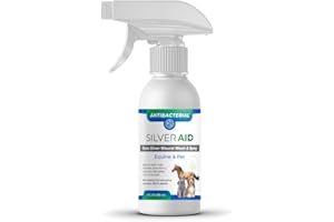 SilverAid Wound & Skin Spray, Patented Colloidal Silver Spray, Hot Spot Treatment for Dogs, Cats, Horses, Relief of Itching, Irritations, Burns, Minor Cuts, Coat Care, Vet Recommended, Made in USA