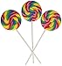 Fun Express 24 Total Suckers | 12 Twisty Rainbow Candy Lollipops 3 1/3 inch in Assorted Fruit Flavors and 12 Swirl Lollipops, Large, 2 3/4-Inch Suckers, Cherry Flavor