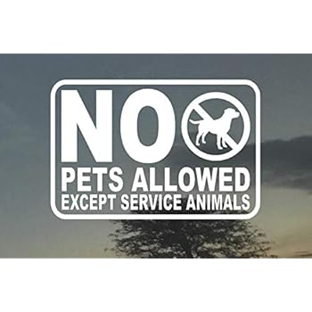 NO Pets Allowed Except Service Animals Business Door Vinyl Decal Sign 4