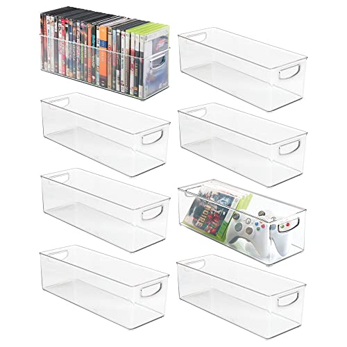 mDesign Plastic Video Game Organizer Game Storage Holder Bin with