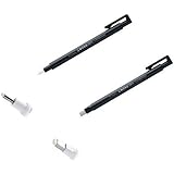 Tombow MONO Zero Pen-Style Eraser Round Tip + Square Tip (Black Barrel)